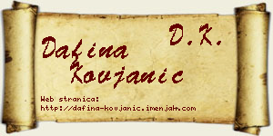 Dafina Kovjanić vizit kartica
